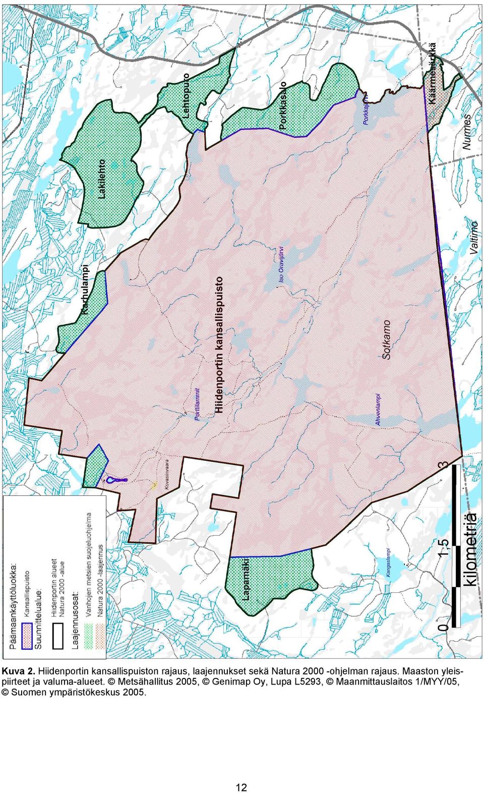 Natura 2000 -ohjelman rajaus.