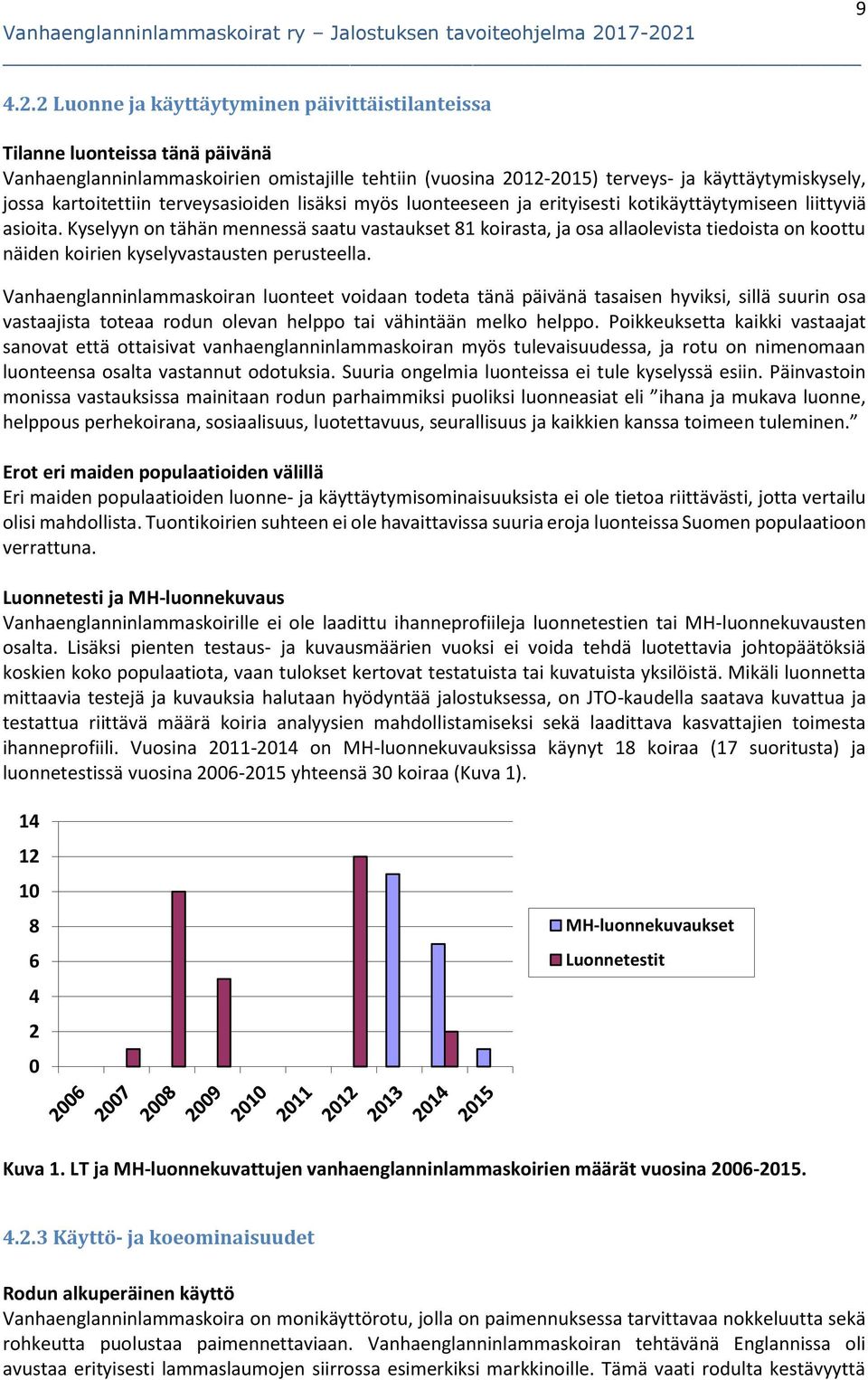 kartoitettiin terveysasioiden lisäksi myös luonteeseen ja erityisesti kotikäyttäytymiseen liittyviä asioita.