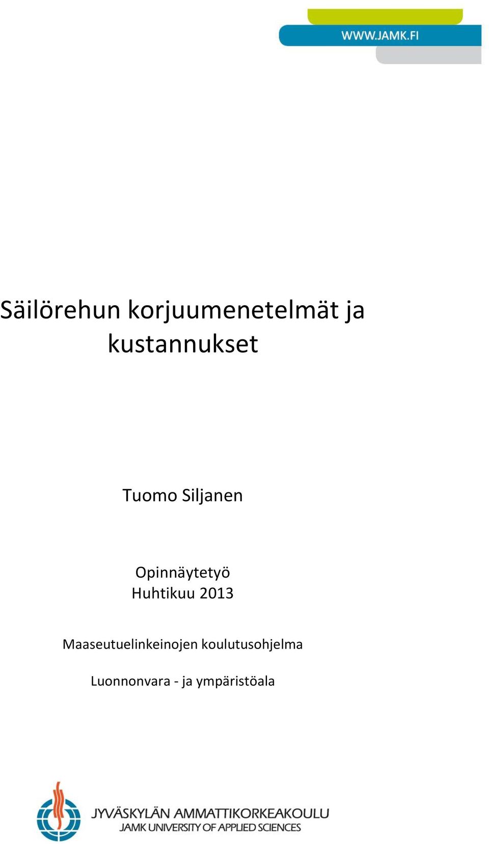 Opinnäytetyö Huhtikuu 2013