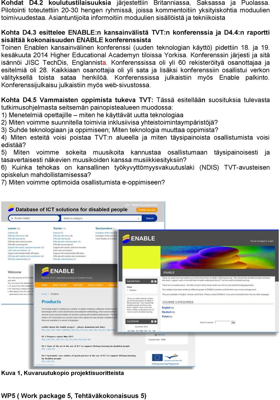 4:n raportti sisältää kokonaisuuden ENABLE konferenssista Toinen Enablen kansainvälinen konferenssi (uuden teknologian käyttö) pidettiin 18. ja 19.