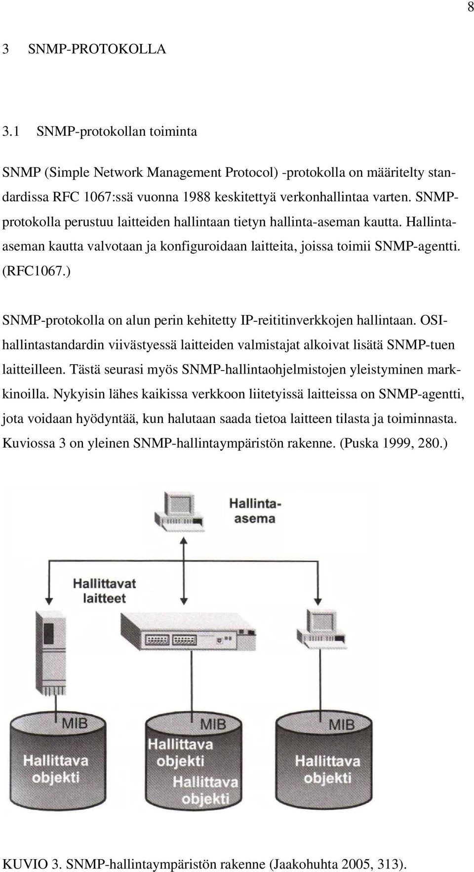 ) SNMP-protokolla on alun perin kehitetty IP-reititinverkkojen hallintaan. OSIhallintastandardin viivästyessä laitteiden valmistajat alkoivat lisätä SNMP-tuen laitteilleen.