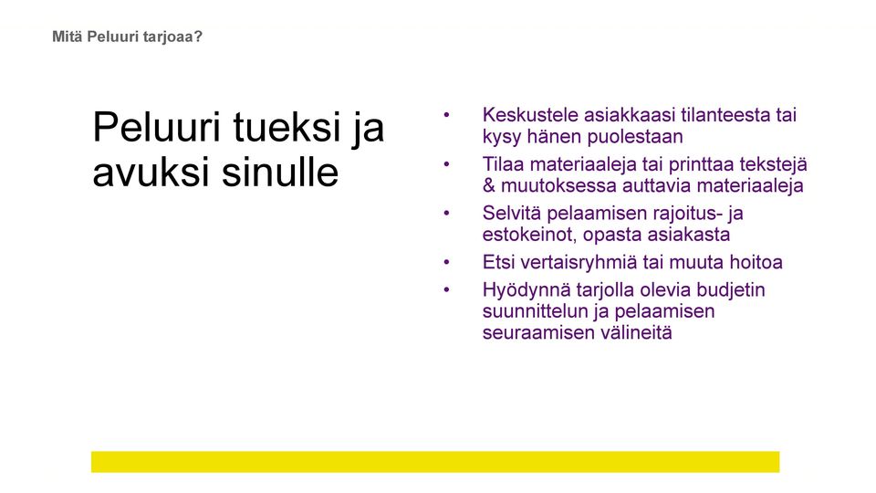 Tilaa materiaaleja tai printtaa tekstejä & muutoksessa auttavia materiaaleja Selvitä