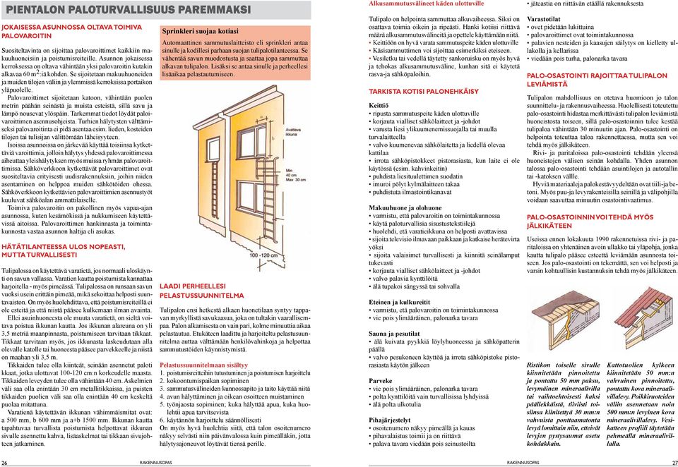 Se sijoitetaan makuuhuoneiden ja muiden tilojen väliin ja ylemmissä kerroksissa portaikon yläpuolelle.