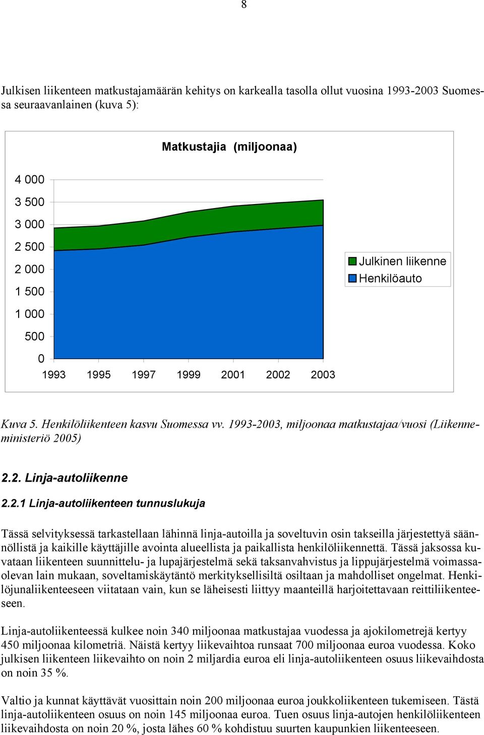 2.1 Linja-autoliikenteen tunnuslukuja Tässä selvityksessä tarkastellaan lähinnä linja-autoilla ja soveltuvin osin takseilla järjestettyä säännöllistä ja kaikille käyttäjille avointa alueellista ja