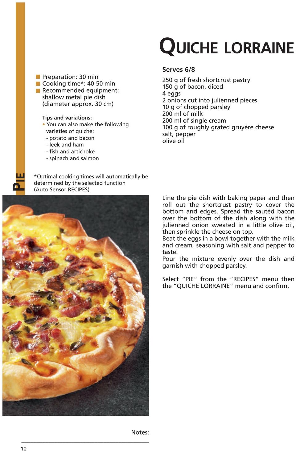 pastry 150 g of bacon, diced 4 eggs 2 onions cut into julienned pieces 10 g of chopped parsley 200 ml of milk 200 ml of single cream 100 g of roughly grated gruyère cheese salt, pepper olive oil