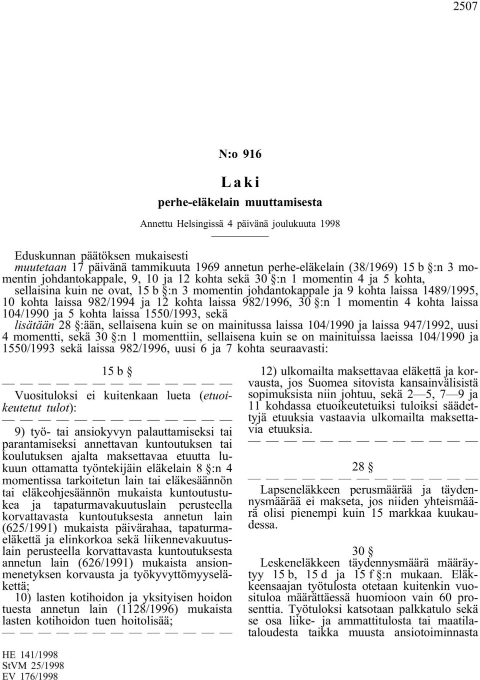 5 kohta laissa 1550/1993, sekä lisätään 28 :ään, sellaisena kuin se on mainitussa laissa 104/1990 ja laissa 947/1992, uusi 4 momentti, sekä 30 :n 1 momenttiin, sellaisena kuin se on mainituissa