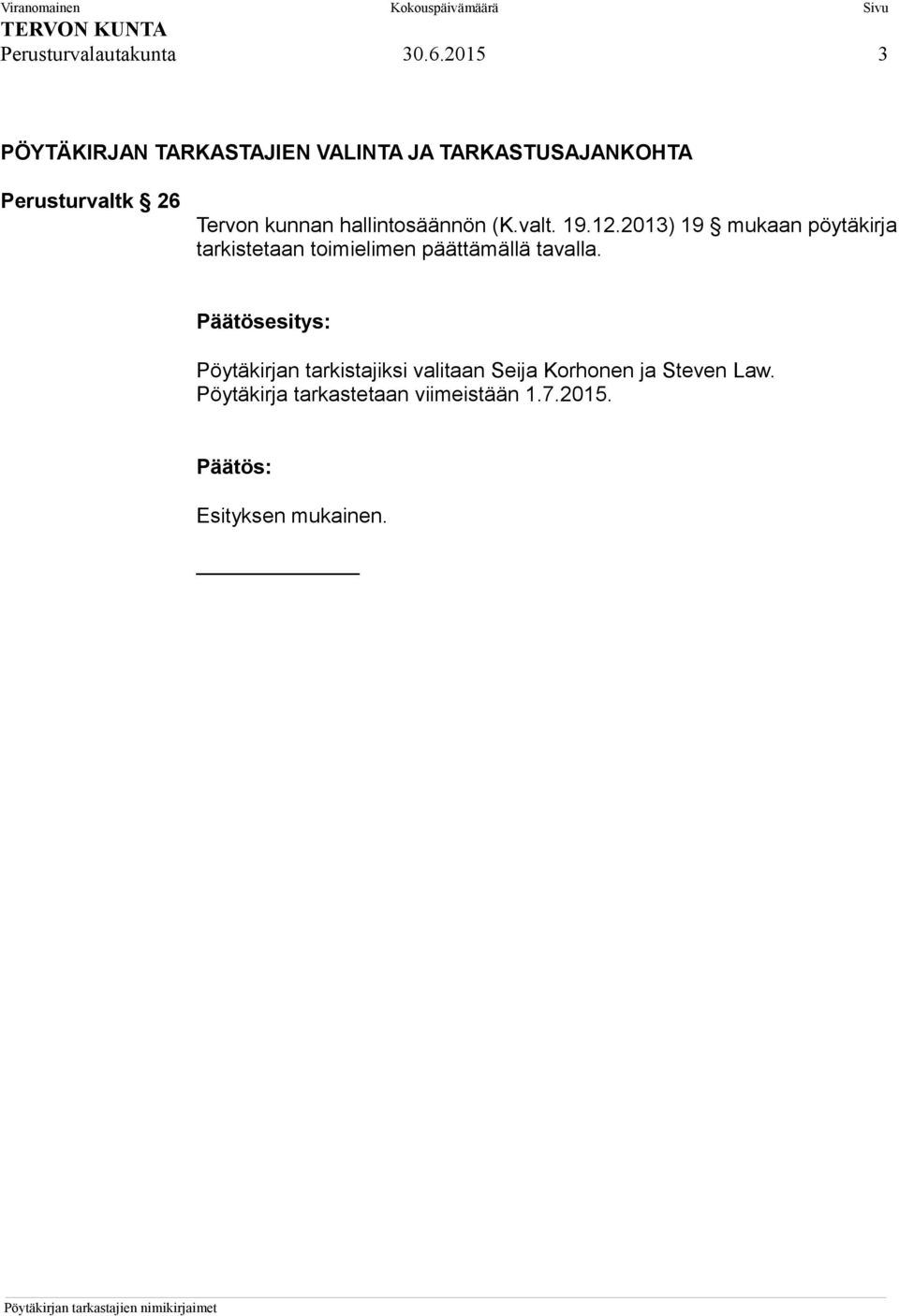 hallintosäännön (K.valt. 19.12.