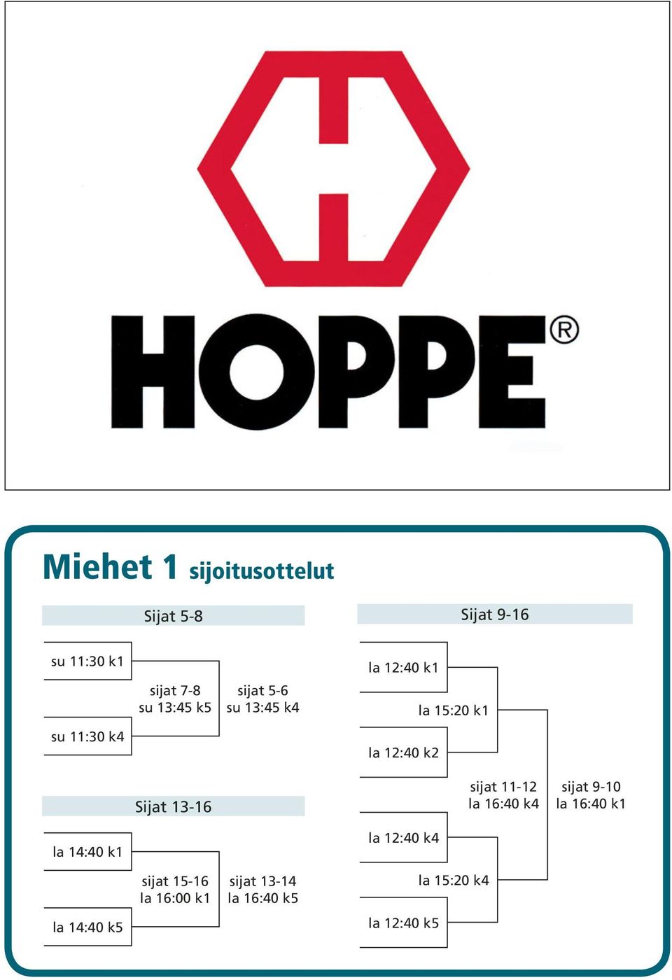 13-16 sijat 11-12 la 16:40 k4 sijat 9-10 la 16:40 k1 la 14:40 k1 la 12:40 k4