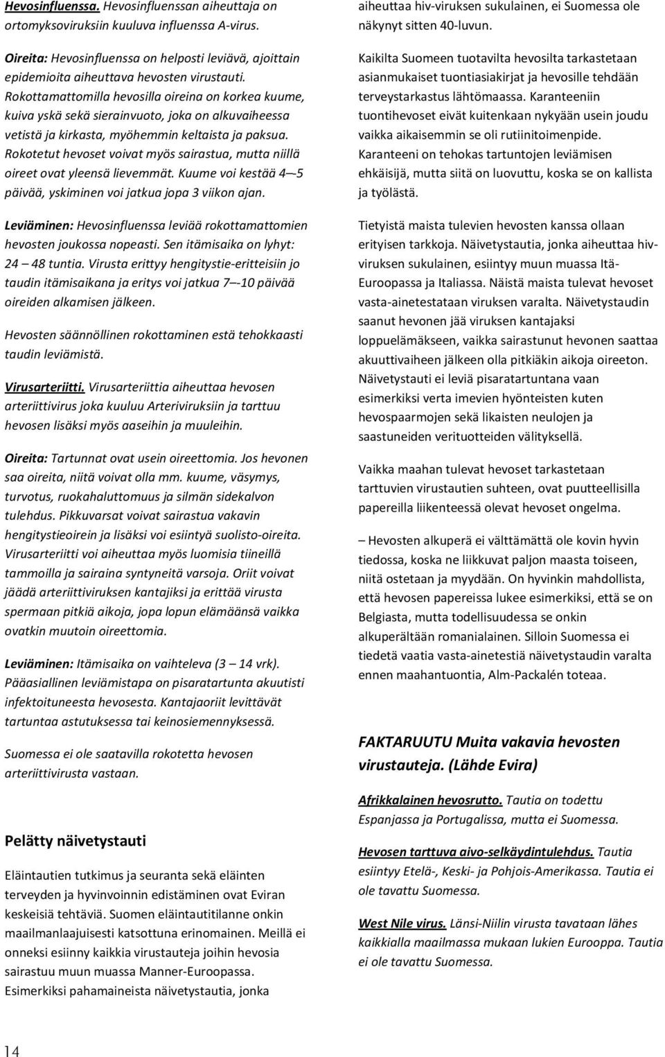 Rokotetut hevoset voivat myös sairastua, mutta niillä oireet ovat yleensä lievemmät. Kuume voi kestää 4-5 päivää, yskiminen voi jatkua jopa 3 viikon ajan.