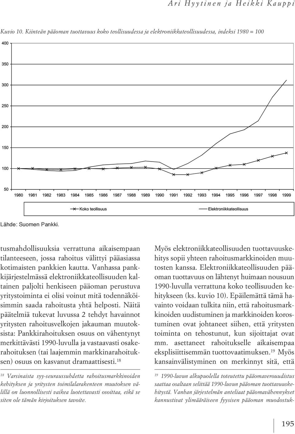 Vanhassa pankkijärjestelmässä elektroniikkateollisuuden kaltainen paljolti henkiseen pääoman perustuva yritystoiminta ei olisi voinut mitä todennäköisimmin saada rahoitusta yhtä helposti.