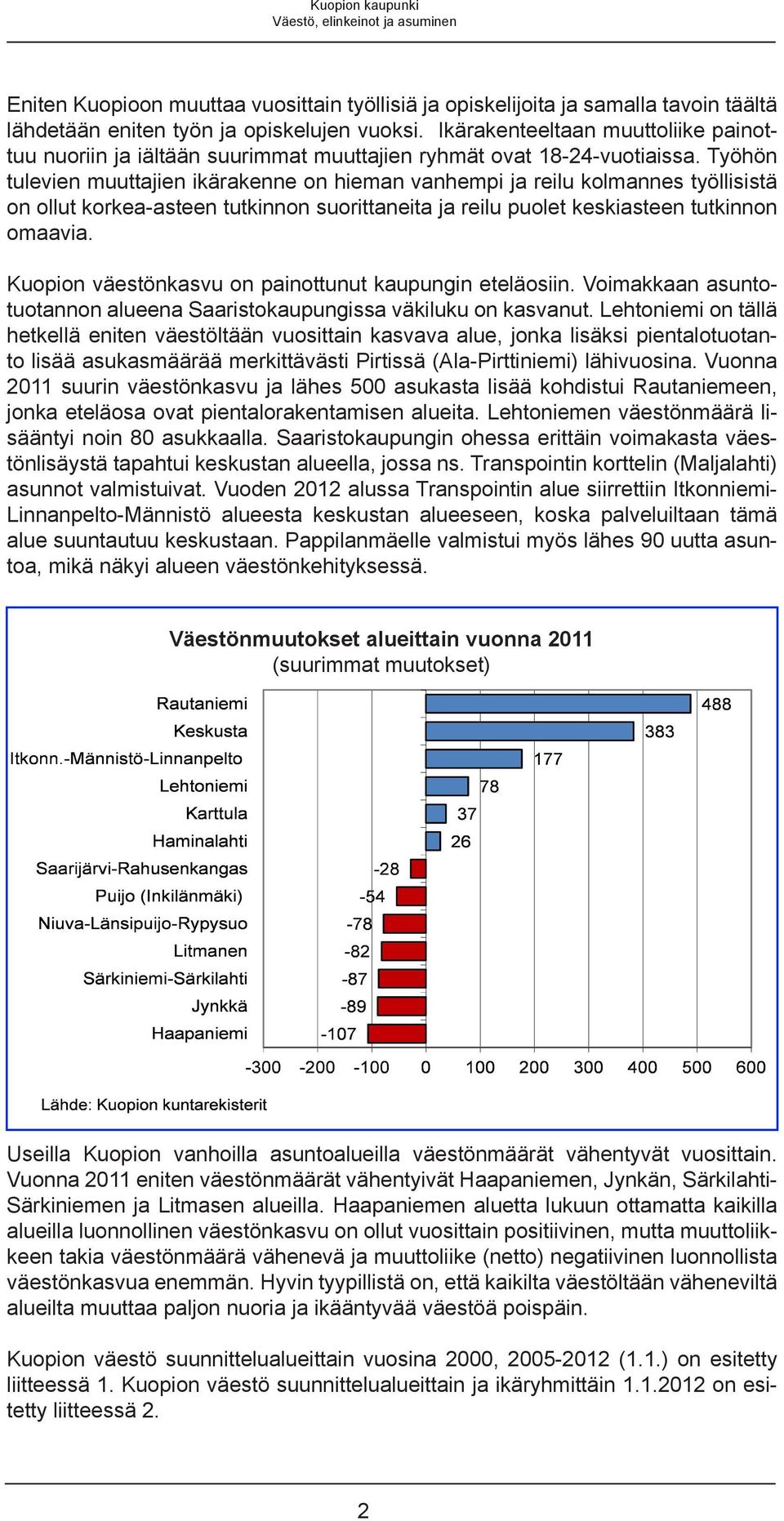 Työhön tulevien muuttajien ikärakenne on hieman vanhempi ja reilu kolmannes työllisistä on ollut korkea-asteen tutkinnon suorittaneita ja reilu puolet keskiasteen tutkinnon omaavia.