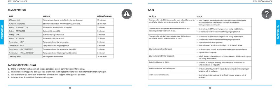 3 minuter Battery - CONNECTED Batteridrift: Återställd. 3 minuter Battery - LOW Batteridrift: Låg batterinivå. 3 minuter Battery - RESTORED Batteridrift: Hög batterinivå.