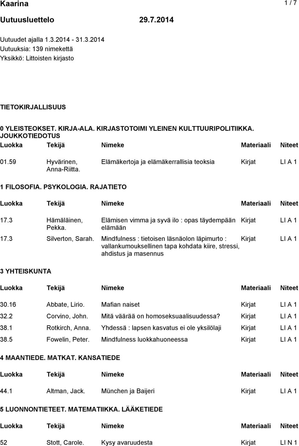 Elämisen vimma ja syvä ilo : opas täydempään elämään 17.3 Silverton, Sarah.