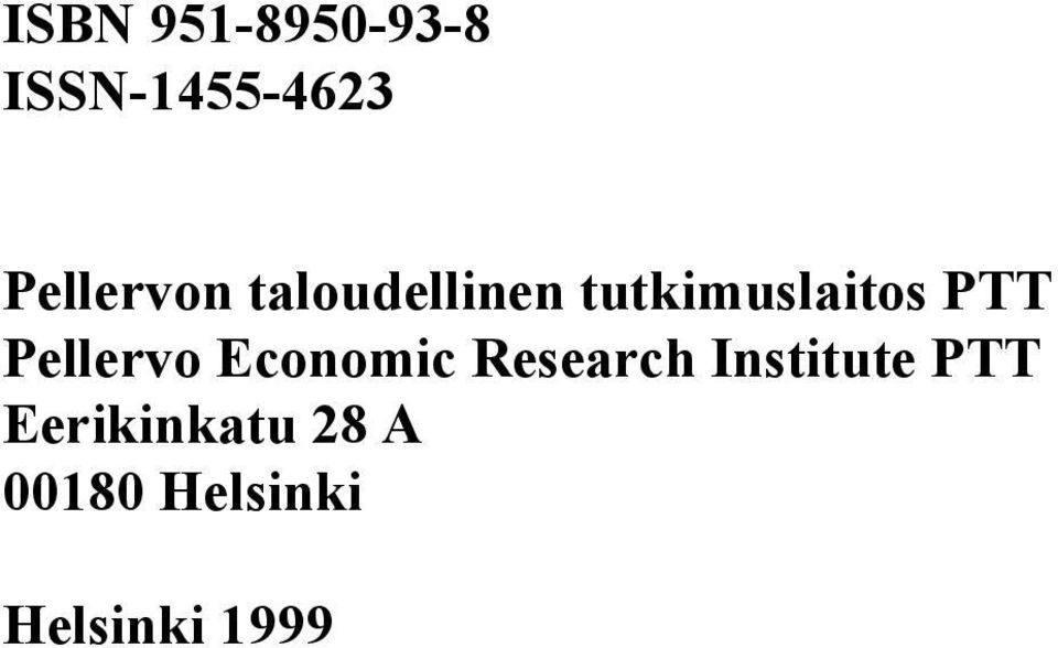 PTT Pellervo Economic Research Institute