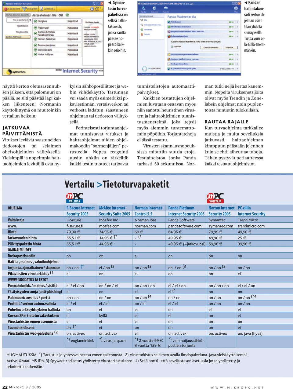 JATKUVAA PÄIVITTÄMISTÄ Virukset leviävät saastunden tiedostojen tai selaimen ohsohjelmien välityksellä.