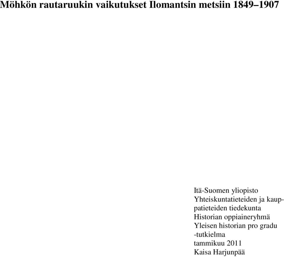 kauppatieteiden tiedekunta Historian oppiaineryhmä