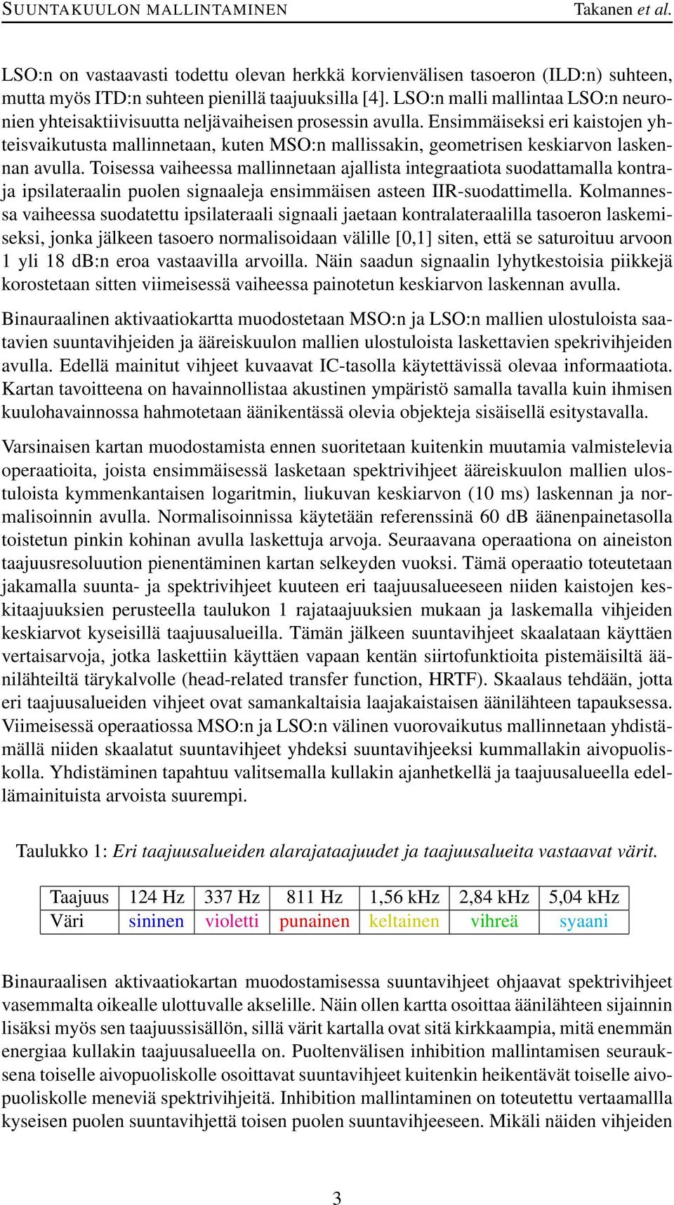 Ensimmäiseksi eri kaistojen yhteisvaikutusta mallinnetaan, kuten MSO:n mallissakin, geometrisen keskiarvon laskennan avulla.