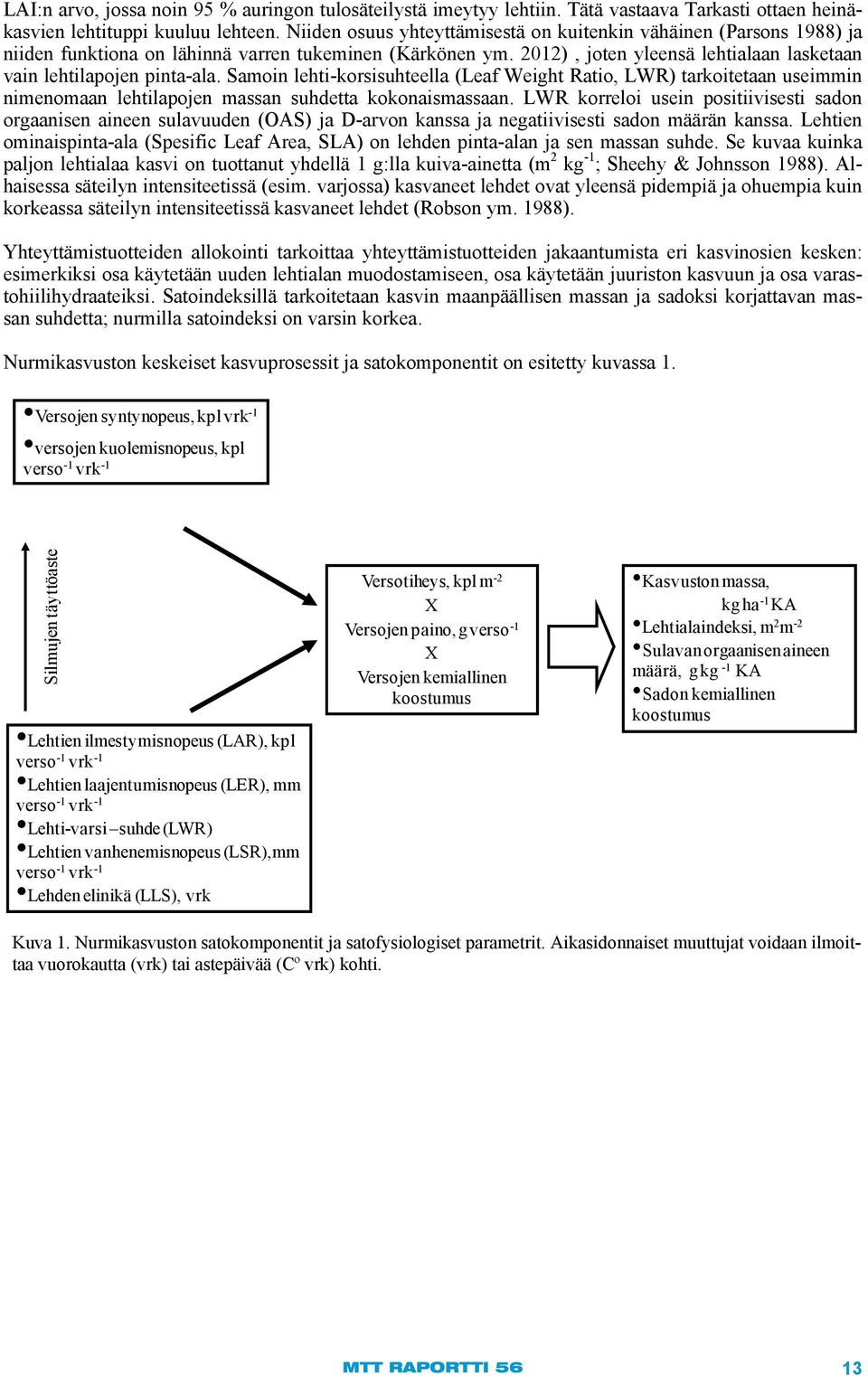 Samoin lehti-korsisuhteella (Leaf Weight Ratio, LWR) tarkoitetaan useimmin nimenomaan lehtilapojen massan suhdetta kokonaismassaan.