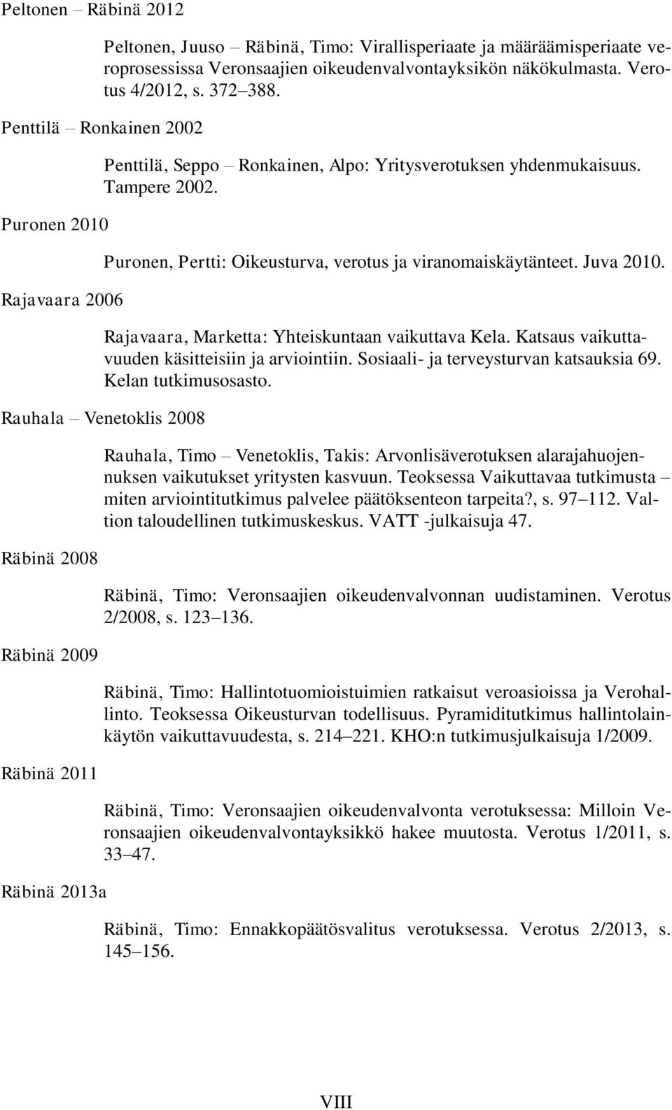 Juva 2010. Rajavaara, Marketta: Yhteiskuntaan vaikuttava Kela. Katsaus vaikuttavuuden käsitteisiin ja arviointiin. Sosiaali- ja terveysturvan katsauksia 69. Kelan tutkimusosasto.