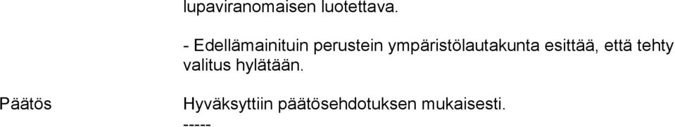 ympäristölautakunta esittää, että teh ty