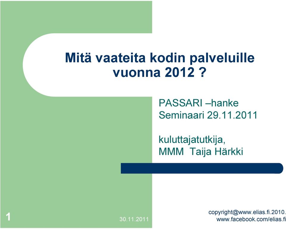 PASSARI hanke Seminaari 29.11.