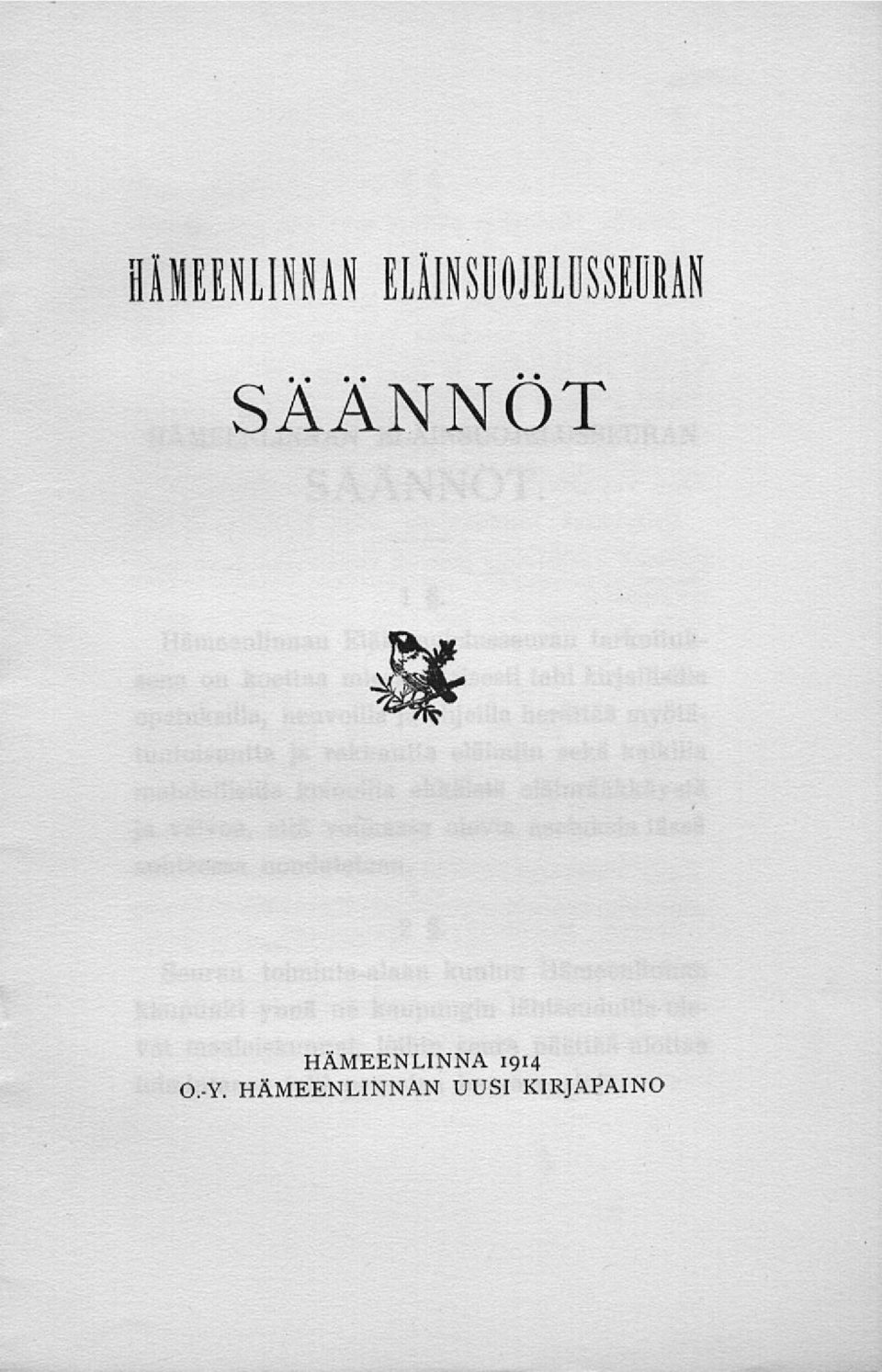 SÄÄNNÖT HÄMEENLINNA