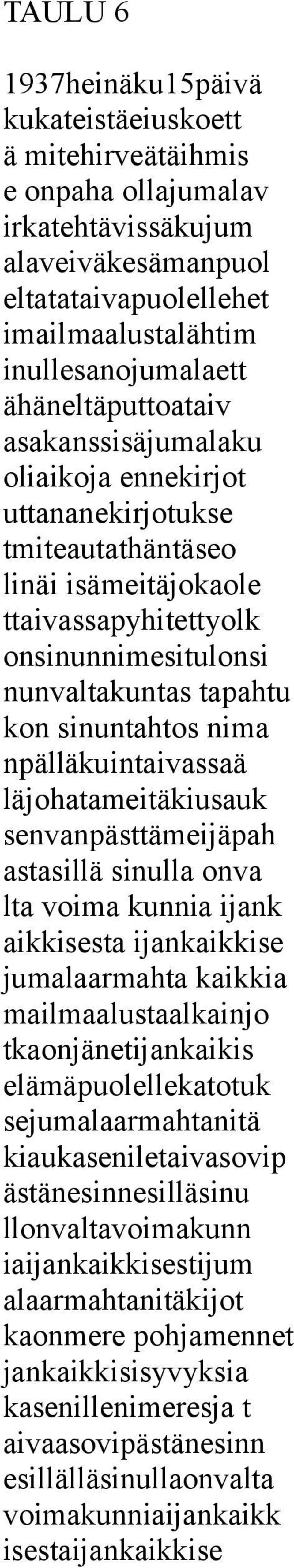 sinuntahtos nima npälläkuintaivassaä läjohatameitäkiusauk senvanpästtämeijäpah astasillä sinulla onva lta voima kunnia ijank aikkisesta ijankaikkise jumalaarmahta kaikkia mailmaalustaalkainjo