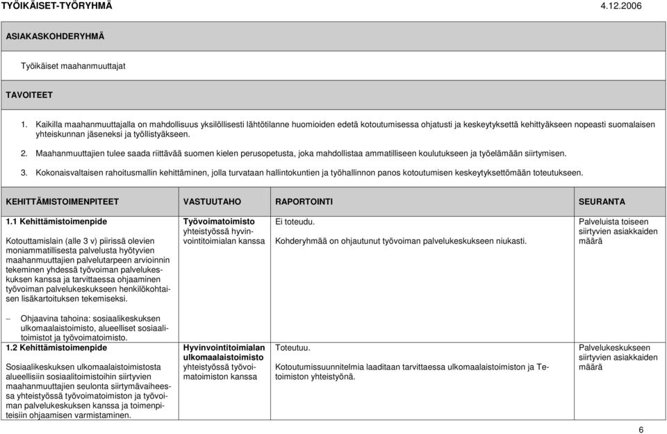 työllistyäkseen. 2. Maahanmuuttajien tulee saada riittävää suomen kielen perusopetusta, joka mahdollistaa ammatilliseen koulutukseen ja työelämään siirtymisen. 3.