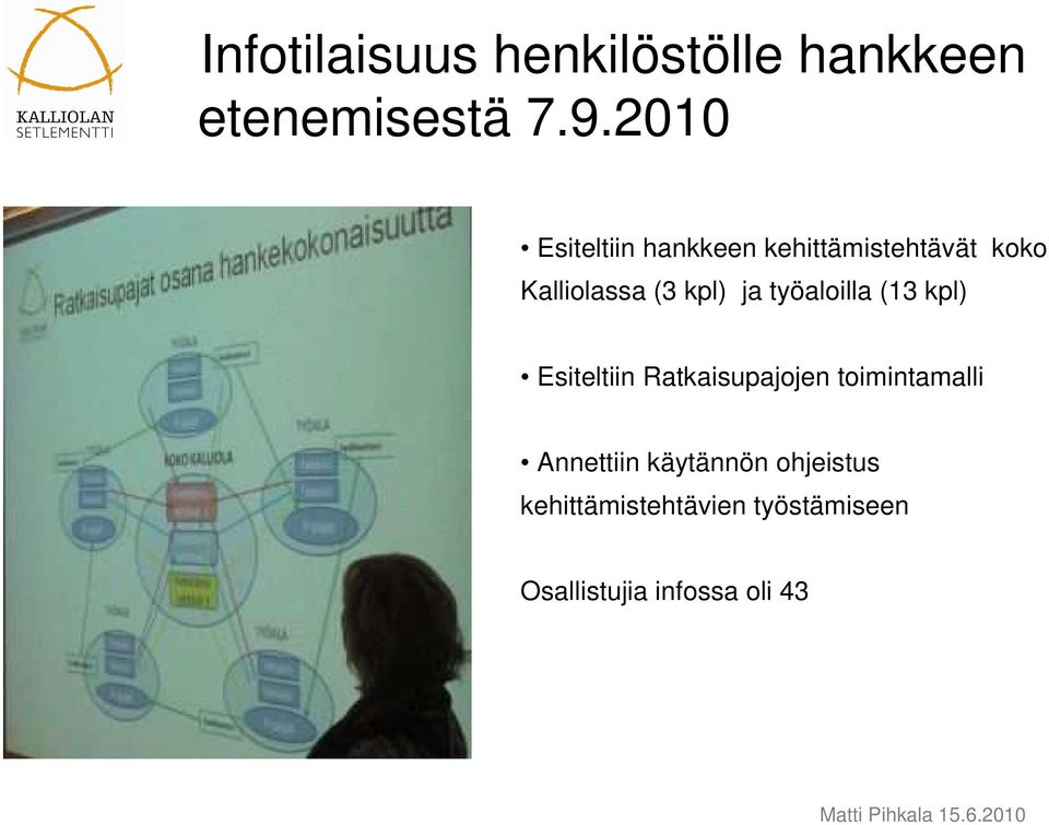 ja työaloilla (13 kpl) Esiteltiin Ratkaisupajojen toimintamalli