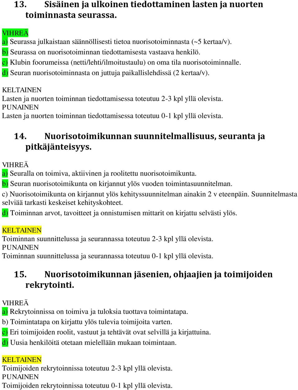 d) Seuran nuorisotoiminnasta on juttuja paikallislehdissä (2 kertaa/v). Lasten ja nuorten toiminnan tiedottamisessa toteutuu 2-3 kpl yllä olevista.