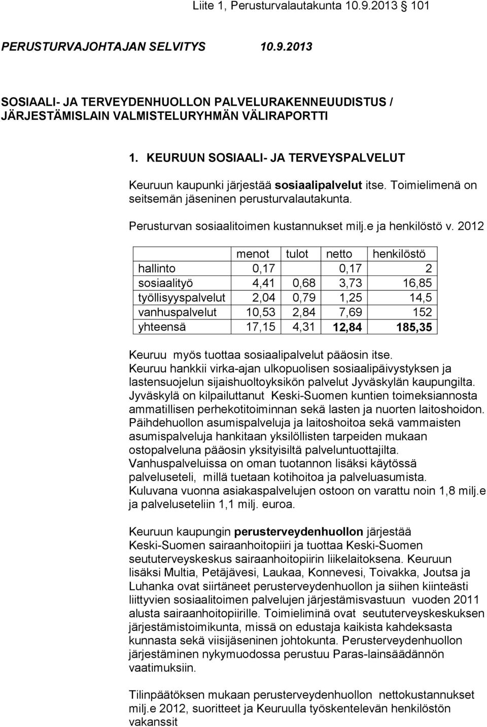 e ja henkilöstö v.