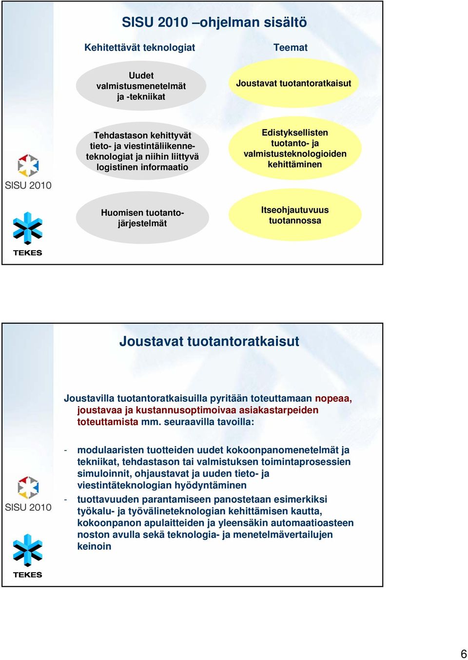 tuotantoratkaisuilla pyritään toteuttamaan nopeaa, joustavaa ja kustannusoptimoivaa asiakastarpeiden toteuttamista mm.