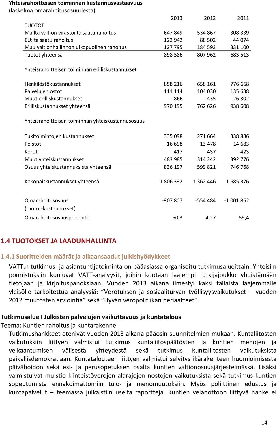 216 658 161 776 668 Palvelujen ostot 111 114 104 030 135 638 Muut erilliskustannukset 866 435 26 302 Erilliskustannukset yhteensä 970 195 762 626 938 608 Yhteisrahoitteisen toiminnan