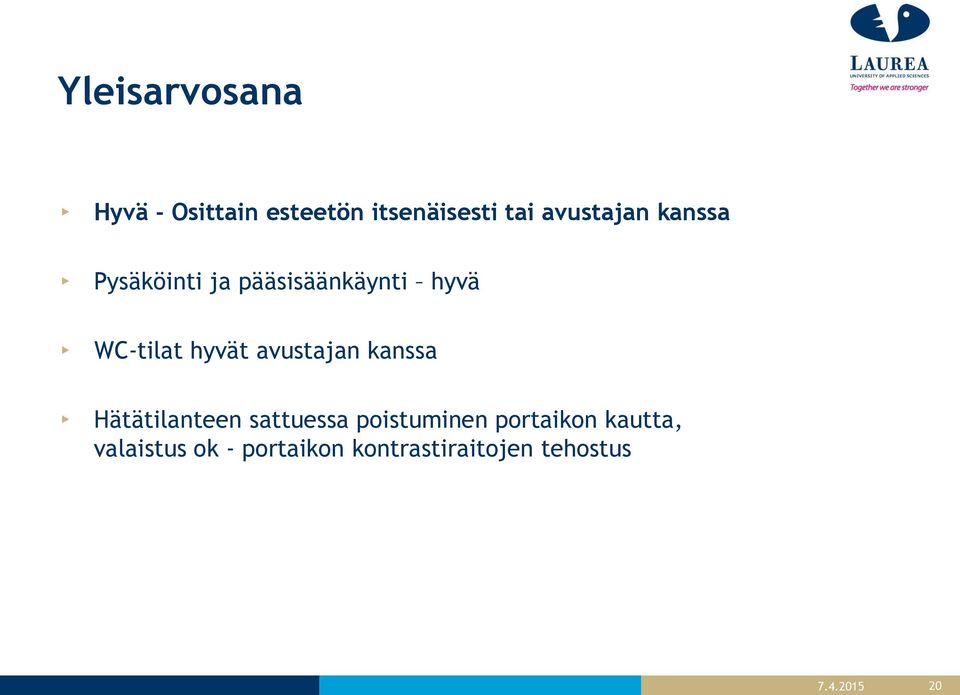 hyvät avustajan kanssa Hätätilanteen sattuessa poistuminen