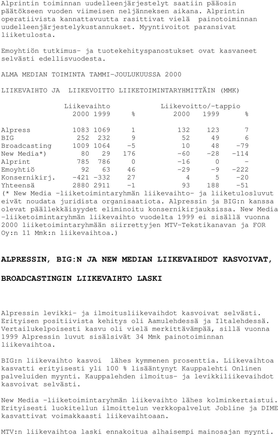 Emoyhtiön tutkimus- ja tuotekehityspanostukset ovat kasvaneet selvästi edellisvuodesta.