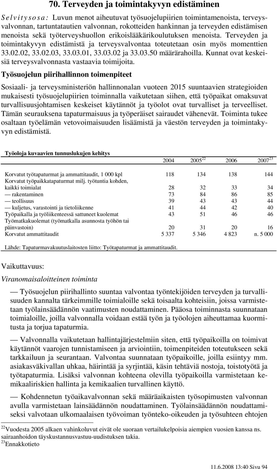 03.02 ja 33.03.50 määrärahoilla. Kunnat ovat keskeisiä terveysvalvonnasta vastaavia toimijoita.