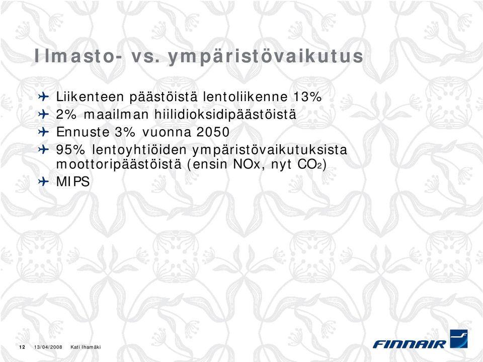 maailman hiilidioksidipäästöistä Ennuste 3% vuonna 2050 95%