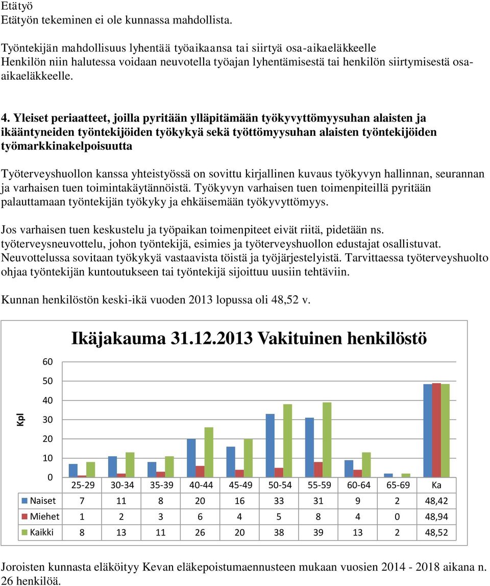 Yleiset periaatteet, joilla pyritään ylläpitämään työkyvyttömyysuhan alaisten ja ikääntyneiden työntekijöiden työkykyä sekä työttömyysuhan alaisten työntekijöiden työmarkkinakelpoisuutta