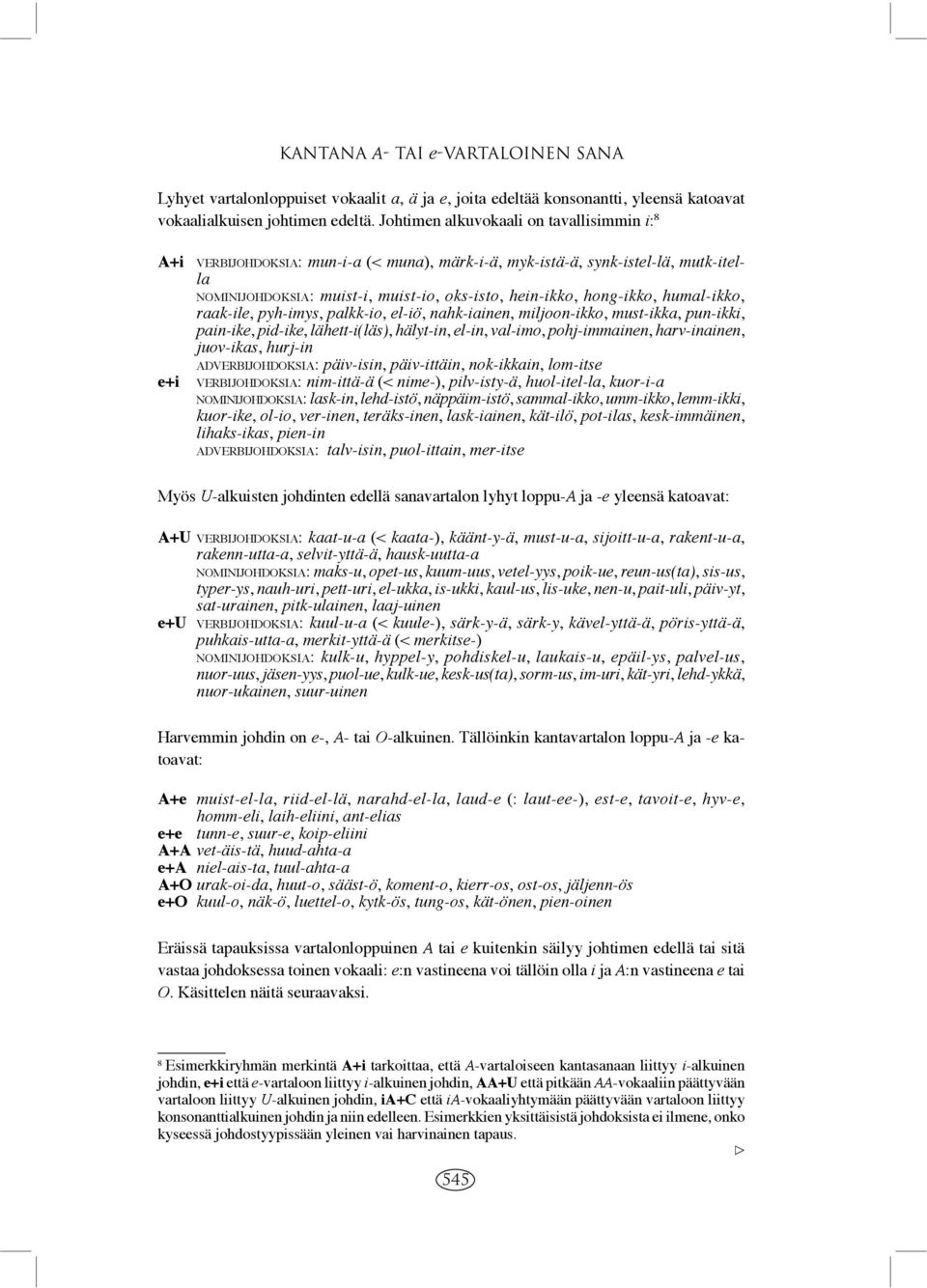 humal-ikko, raak-ile, pyh-imys, palkk-io, el-iö, nahk-iainen, miljoon-ikko, must-ikka, pun-ikki, pain-ike, pid-ike, lähett-i(läs), hälyt-in, el-in, val-imo, pohj-immainen, harv-inainen, juov-ikas,