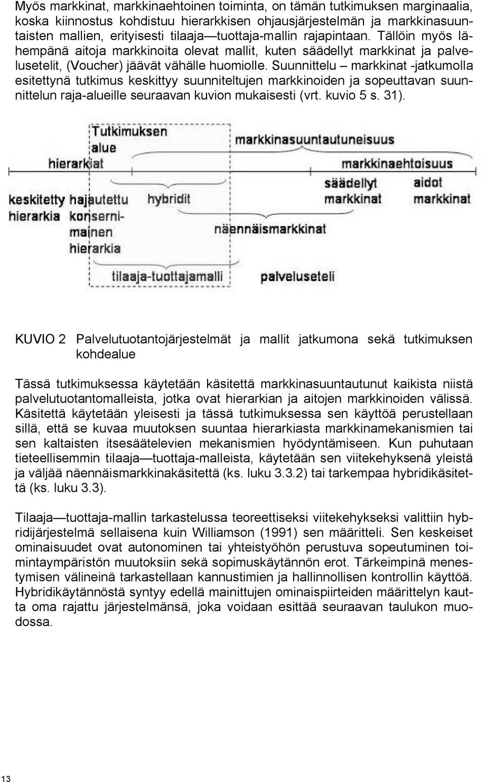 Suunnittelu markkinat jatkumolla esitettynä tutkimus keskittyy suunniteltujen markkinoiden ja sopeuttavan suunnittelun raja alueille seuraavan kuvion mukaisesti (vrt. kuvio 5 s. 31).