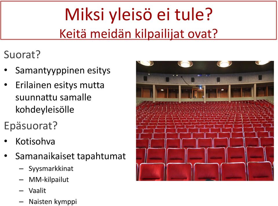 Samantyyppinen esitys Erilainen esitys mutta suunnattu