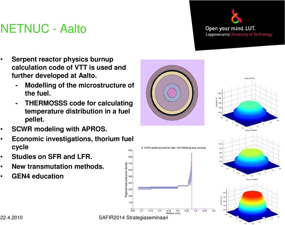 - THERMOSSS code for calculating temperature distribution in a fuel pellet.