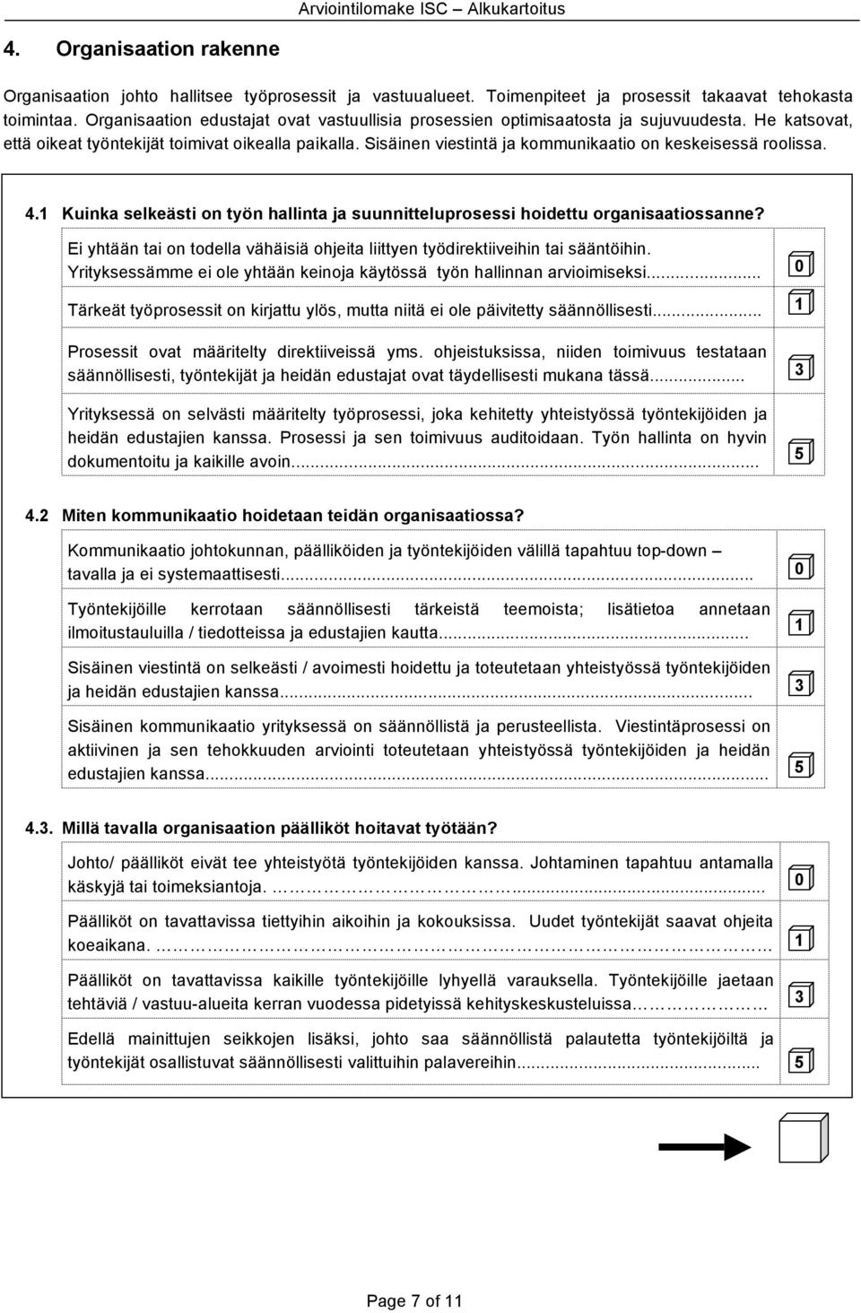 Sisäinen viestintä ja kommunikaatio on keskeisessä roolissa. 4. Kuinka selkeästi on työn hallinta ja suunnitteluprosessi hoidettu organisaatiossanne?