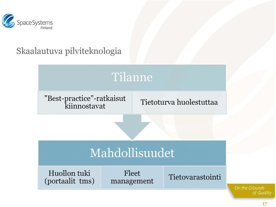 Tietoturva huolestuttaa Mahdollisuudet