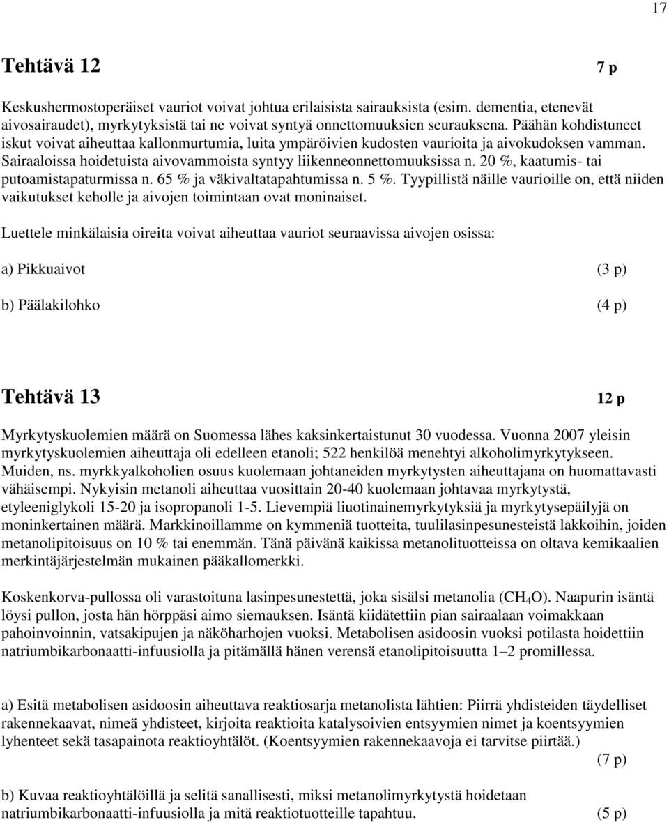 65 % ja väkvaltatapahtma n. 5 %. Tyyplltä nälle varolle on, että nden vaktket keholle ja avojen tomntaan ovat monnaet.