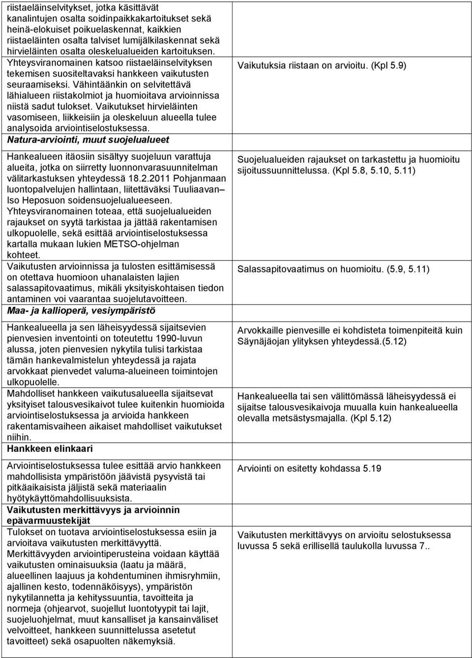 Vähintäänkin on selvitettävä lähialueen riistakolmiot ja huomioitava arvioinnissa niistä sadut tulokset.