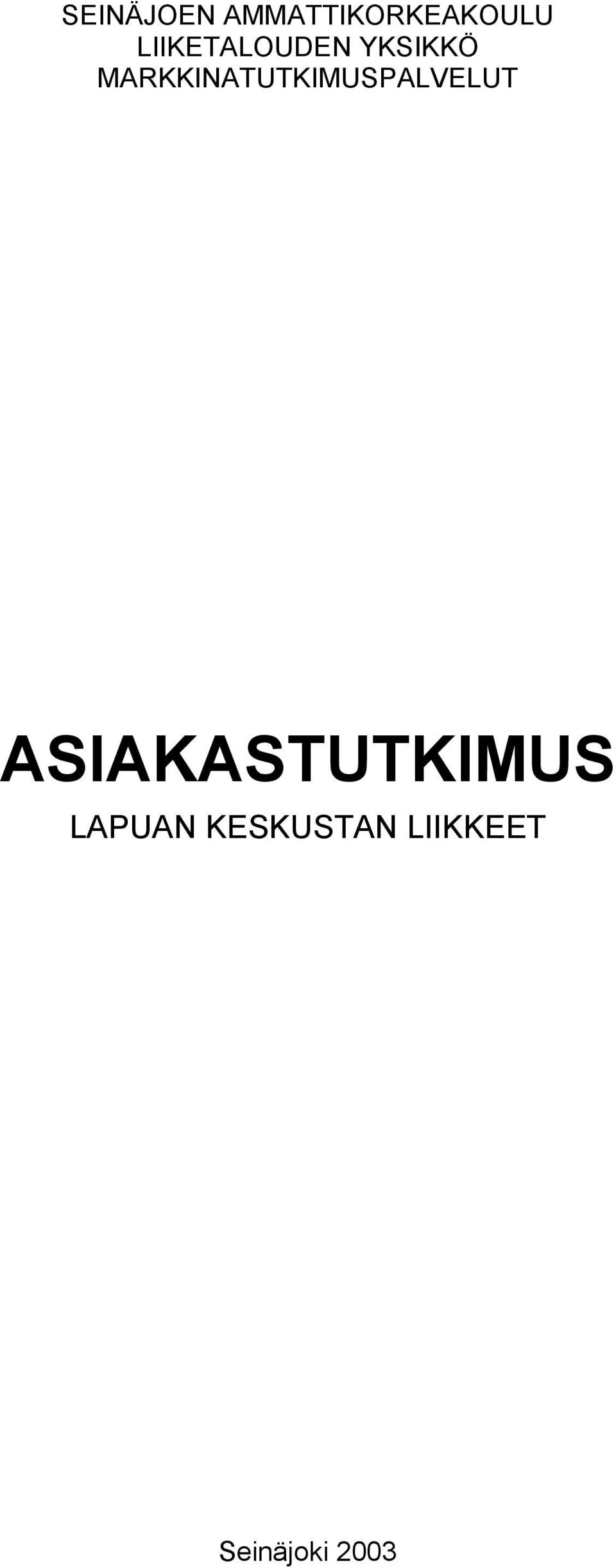 MARKKINATUTKIMUSPALVELUT