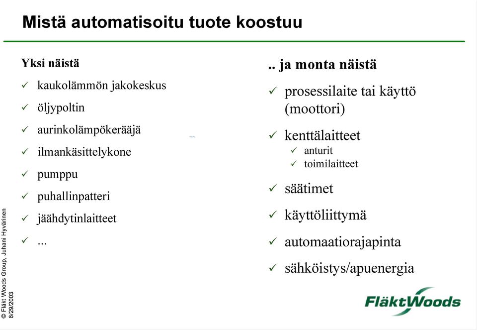 .... ja monta näistä prosessilaite tai käyttö (moottori) kenttälaitteet anturit