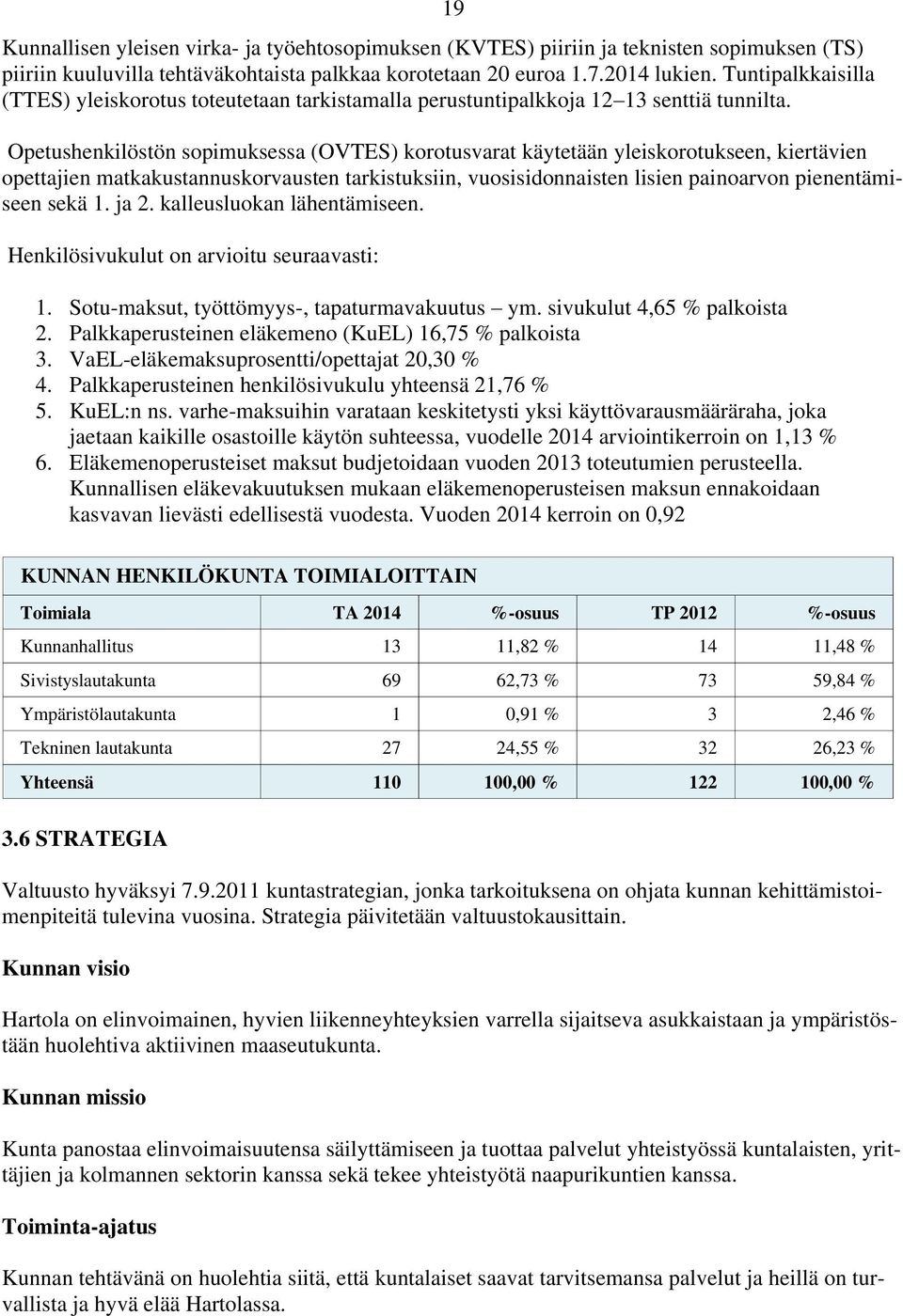 19 Opetushenkilöstön sopimuksessa (OVTES) korotusvarat käytetään yleiskorotukseen, kiertävien opettajien matkakustannuskorvausten tarkistuksiin, vuosisidonnaisten lisien painoarvon pienentämiseen