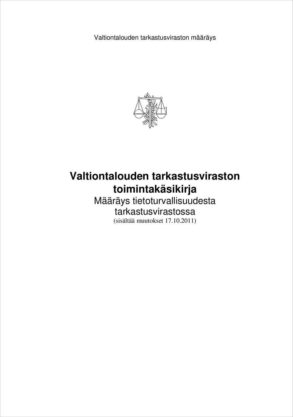 toimintakäsikirja Määräys